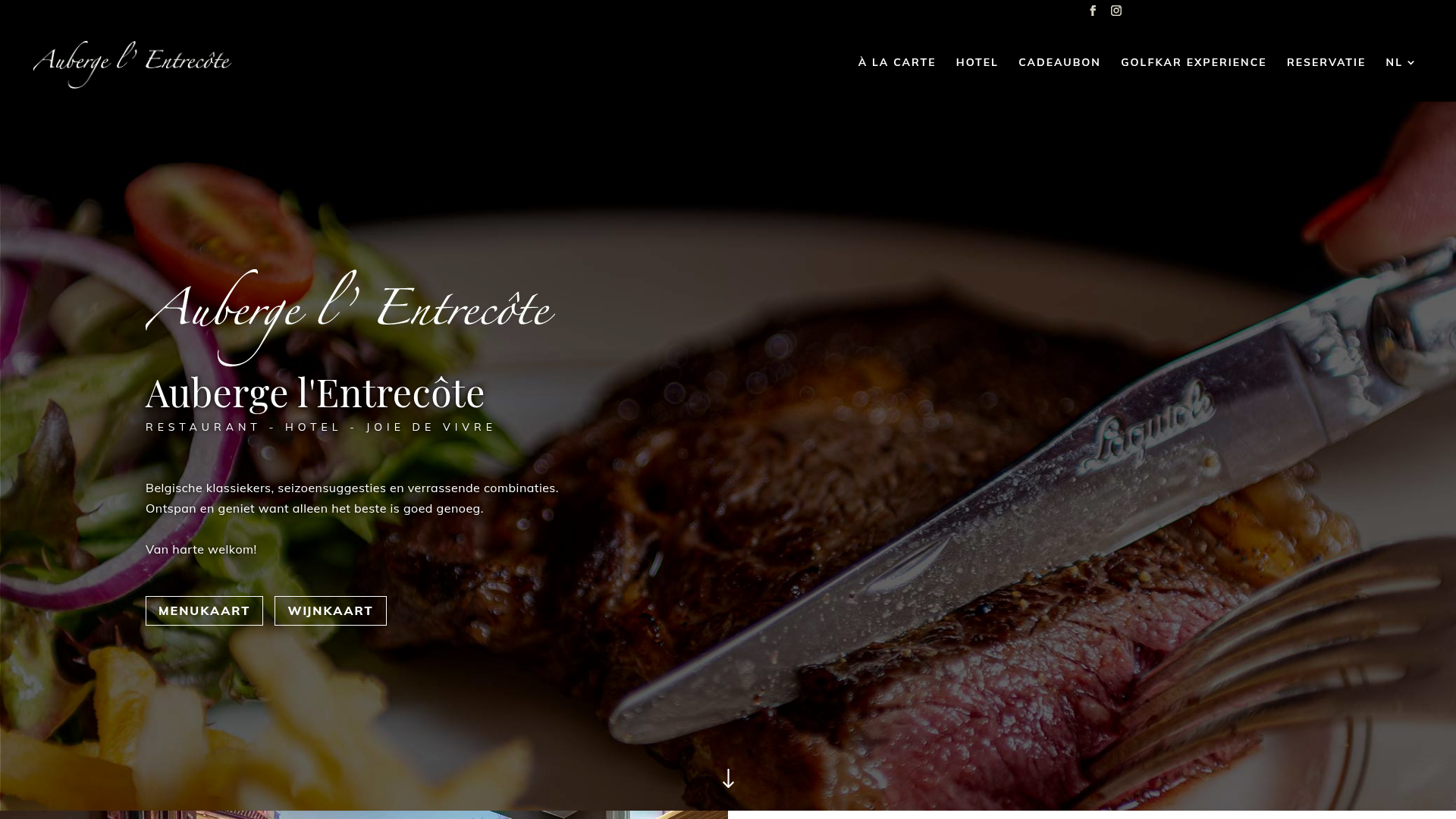 Website Auberge L'Entrecôte