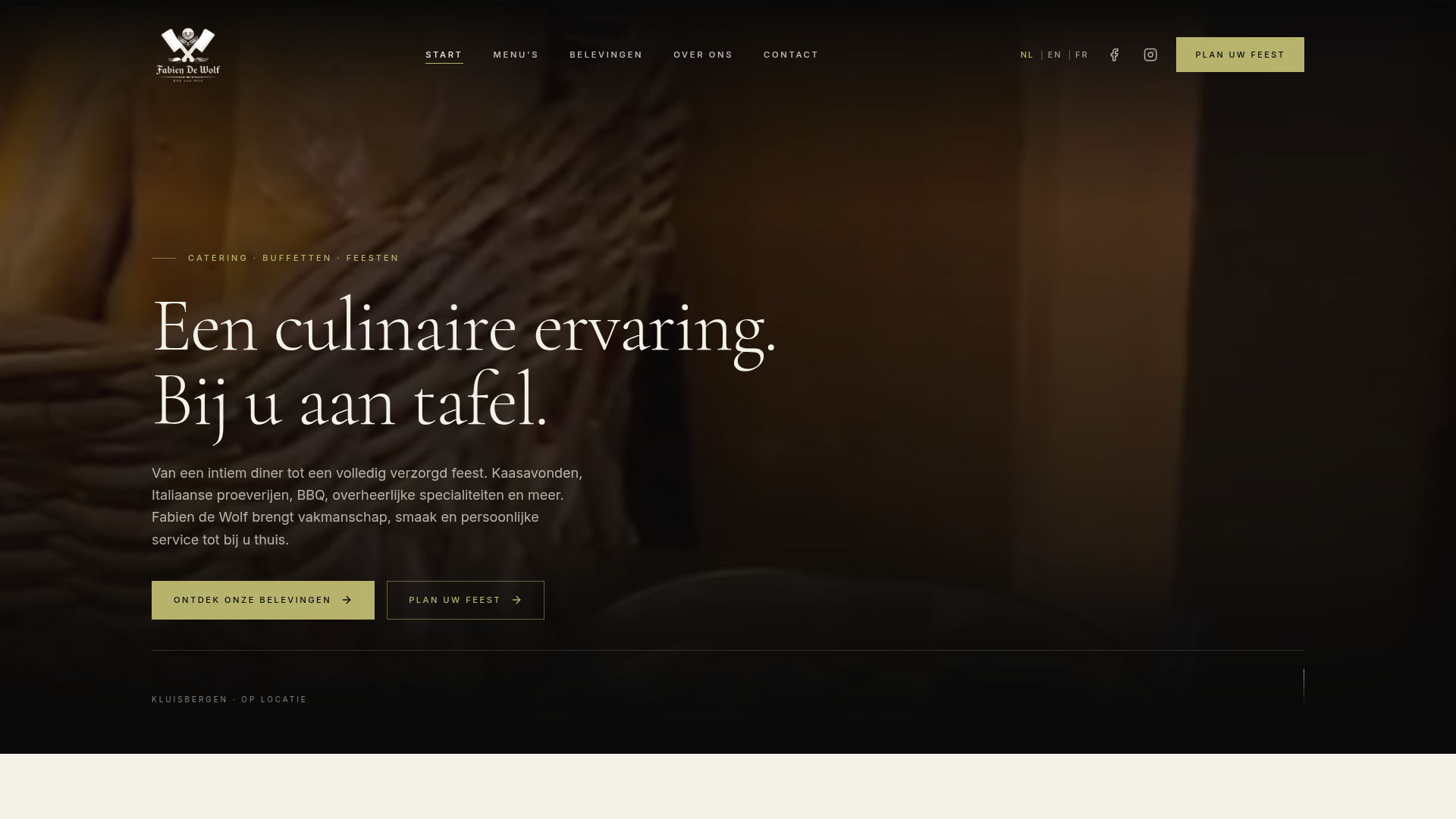 Website Kok aan Huis Fabien De Wolf