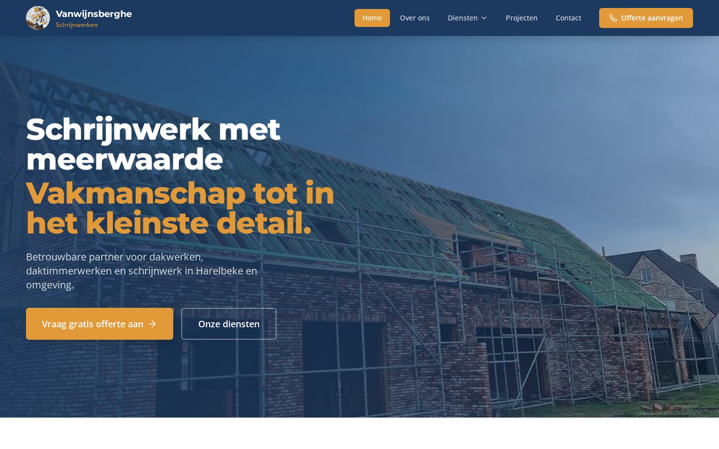 Website Daktimmerwerken Vanwynsberghe
